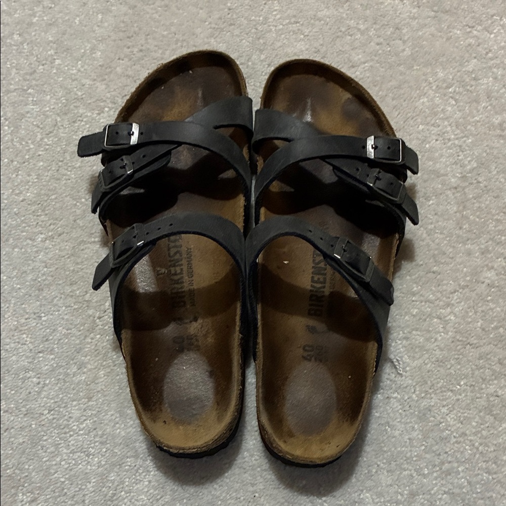 Birkenstock Black Three-Strap Sandals